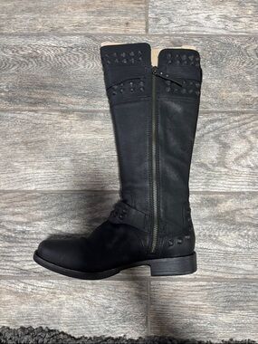 UGG Black Studded Knee-High Zip Boot